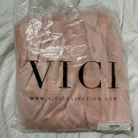 Vici Frances Tulle Polka Dot Midi Dress - BLUSH PINK - Picture 6 of 16